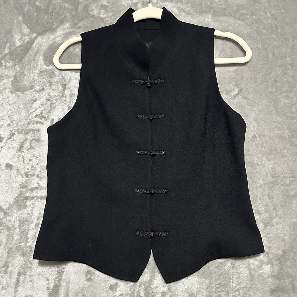 Vintage Women Military Band Style Vest Petite 10 Black Goth Whimsigoth Steampunk